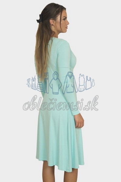 áčkové balnené šaty s riasením – mintová 2