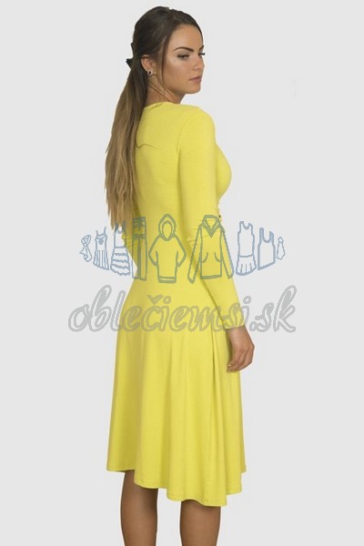áčkové balnené šaty s riasením – žltá 2